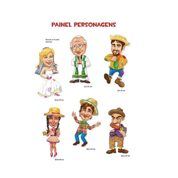 Enfeite Kit Painel Decorativo Personagens - C/06 Unds